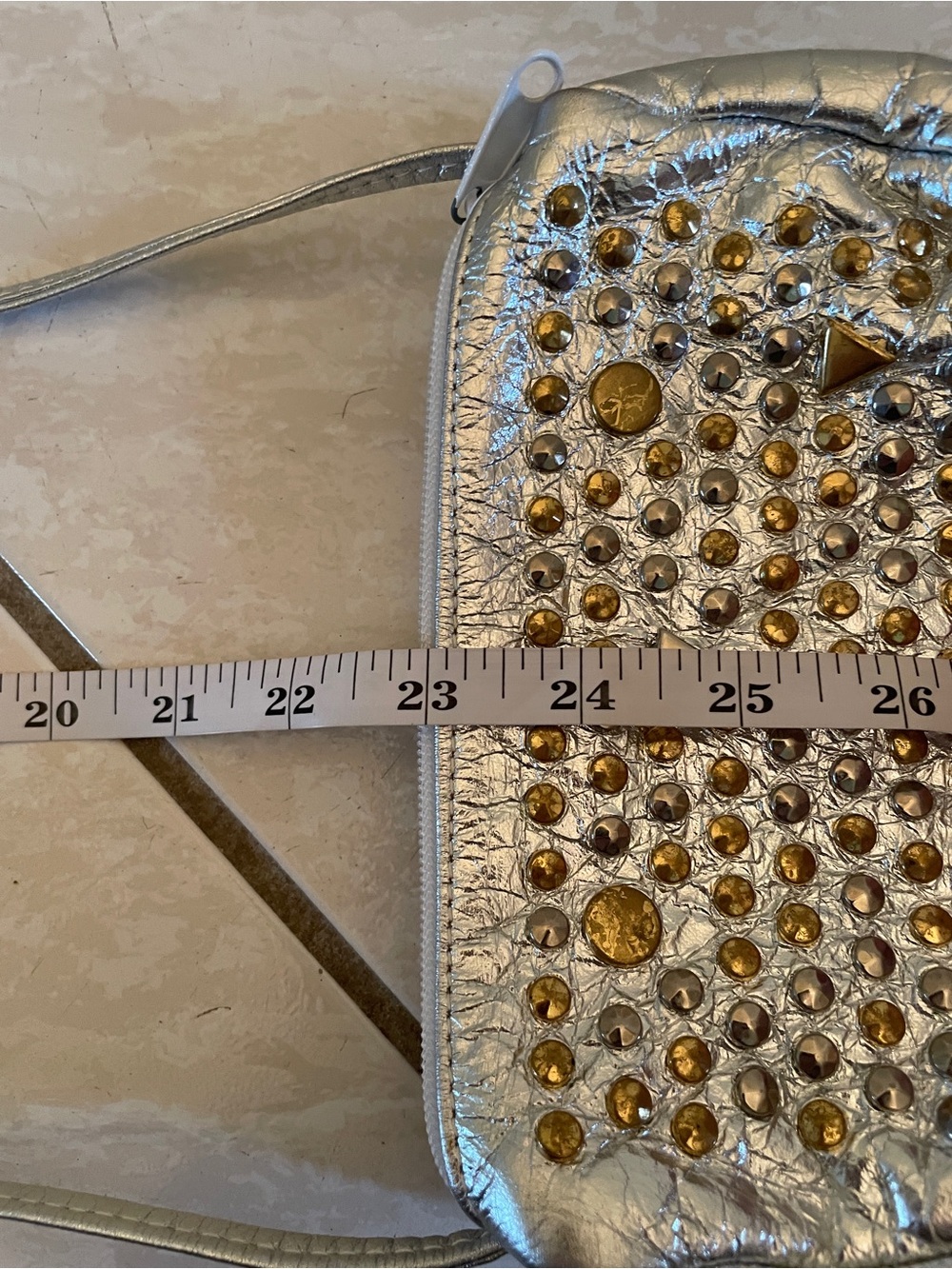 Silver Studded Crossbody Bag - Women - Picture 12 of 15